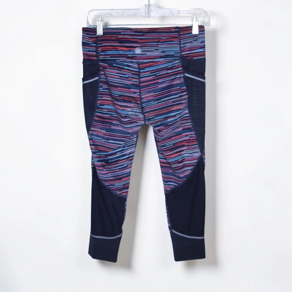 Athleta Women's Multicolor‎ Striped Pocket High Rise Leggings Size Small